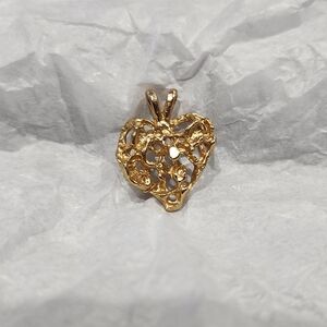 Vintage Gold Heart Shaped Pendant